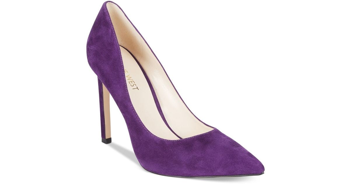 Nine West Suede Tatiana Pumps in Dark Purple Suede (Purple) Lyst